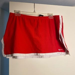Nike red and white skort